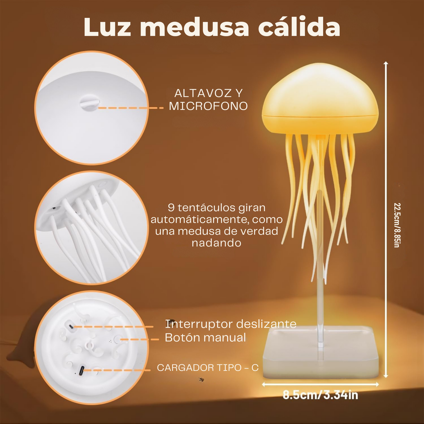 Lampara Multi Funcional y Multicolor Medusa