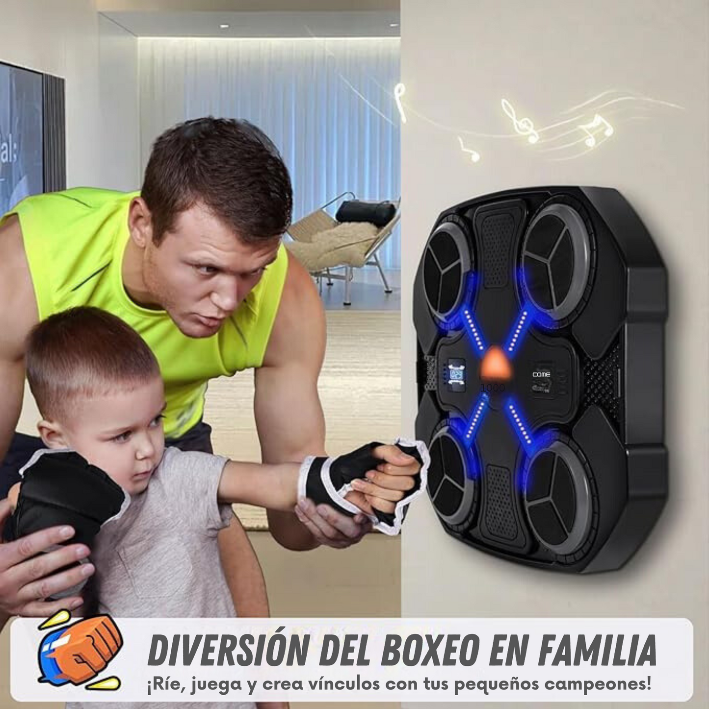 MÁQUINA DE ENTRENAMIENTO BOXEO CON BLUETOOTH + GUANTES DE REGALO