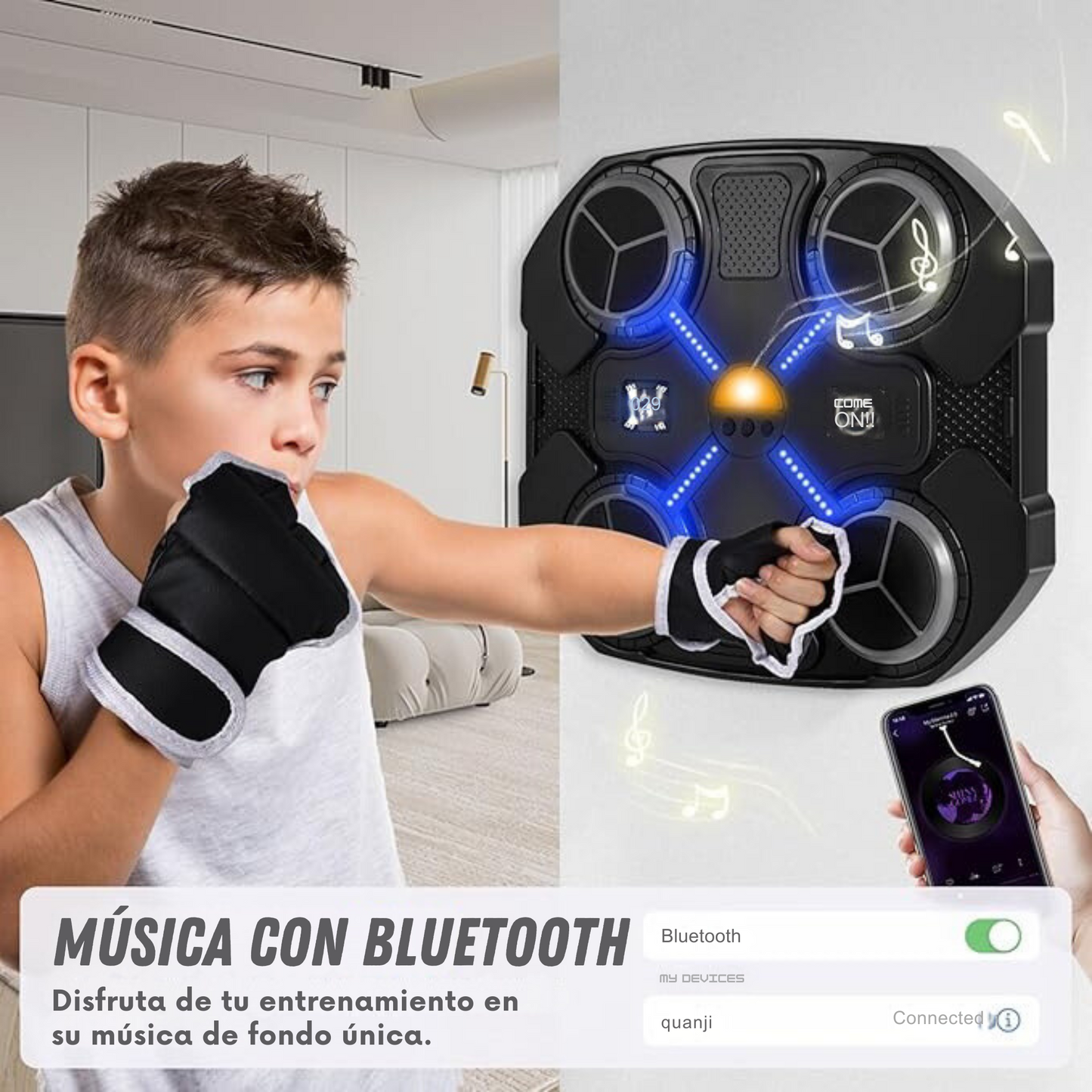 MÁQUINA DE ENTRENAMIENTO BOXEO CON BLUETOOTH + GUANTES DE REGALO