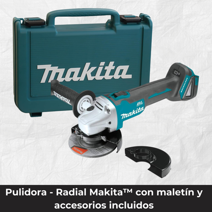 Taladro Milwaukee Inalambrico + Pulidora Makita + Maletín Ratchet Adicional
