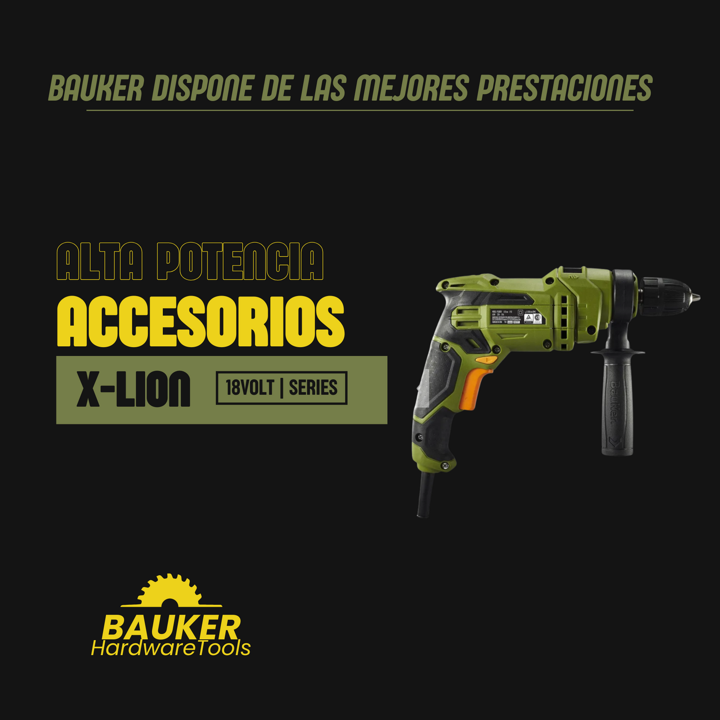 Taladro Percutor 16 Velocidades | Bauker™️