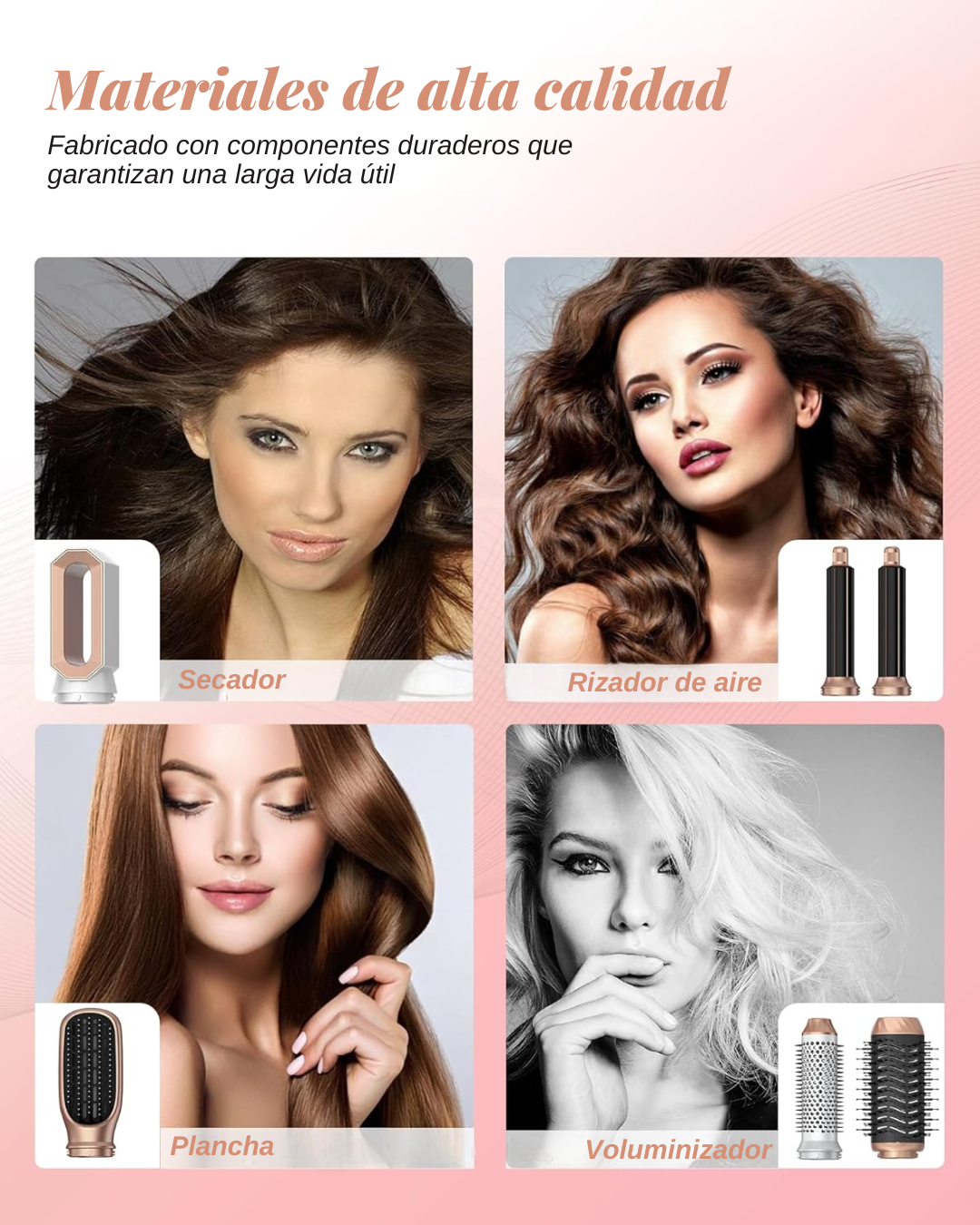 Pack Rizador y Cepillo 5 en 1 de Bernier | Secador | Alisador | Moldeador | Voluminizador