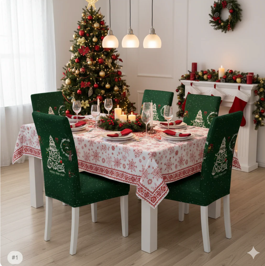Conjuntos Fundas de Sillas Navideñas | 100% Adaptables