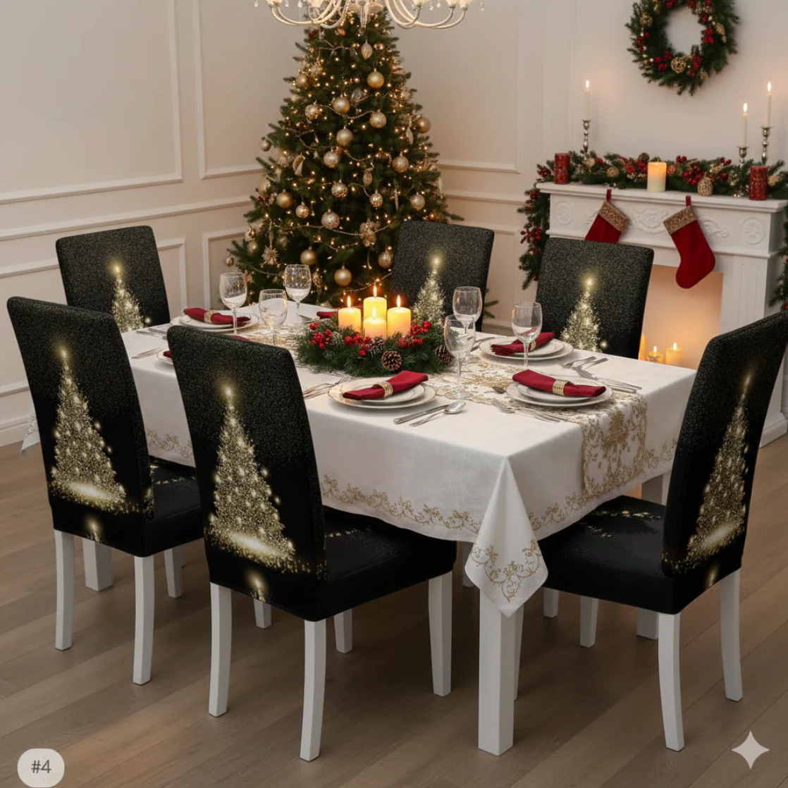 Conjuntos Fundas de Sillas Navideñas | 100% Adaptables