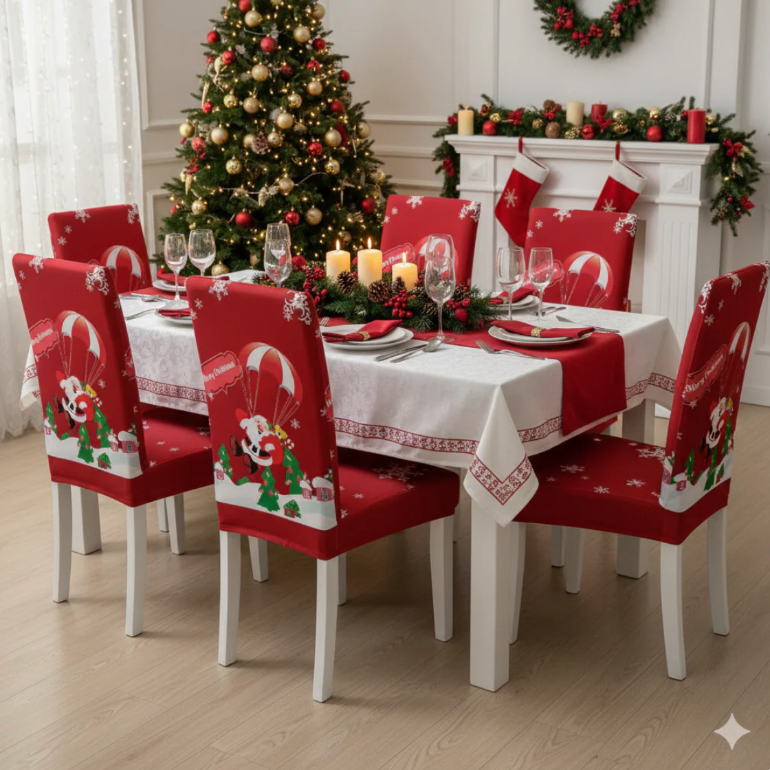 Conjuntos Fundas de Sillas Navideñas | 100% Adaptables