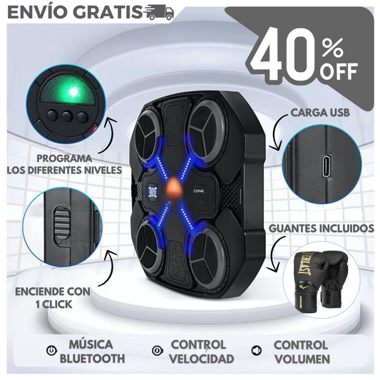 MÁQUINA DE ENTRENAMIENTO BOXEO CON BLUETOOTH + GUANTES DE REGALO