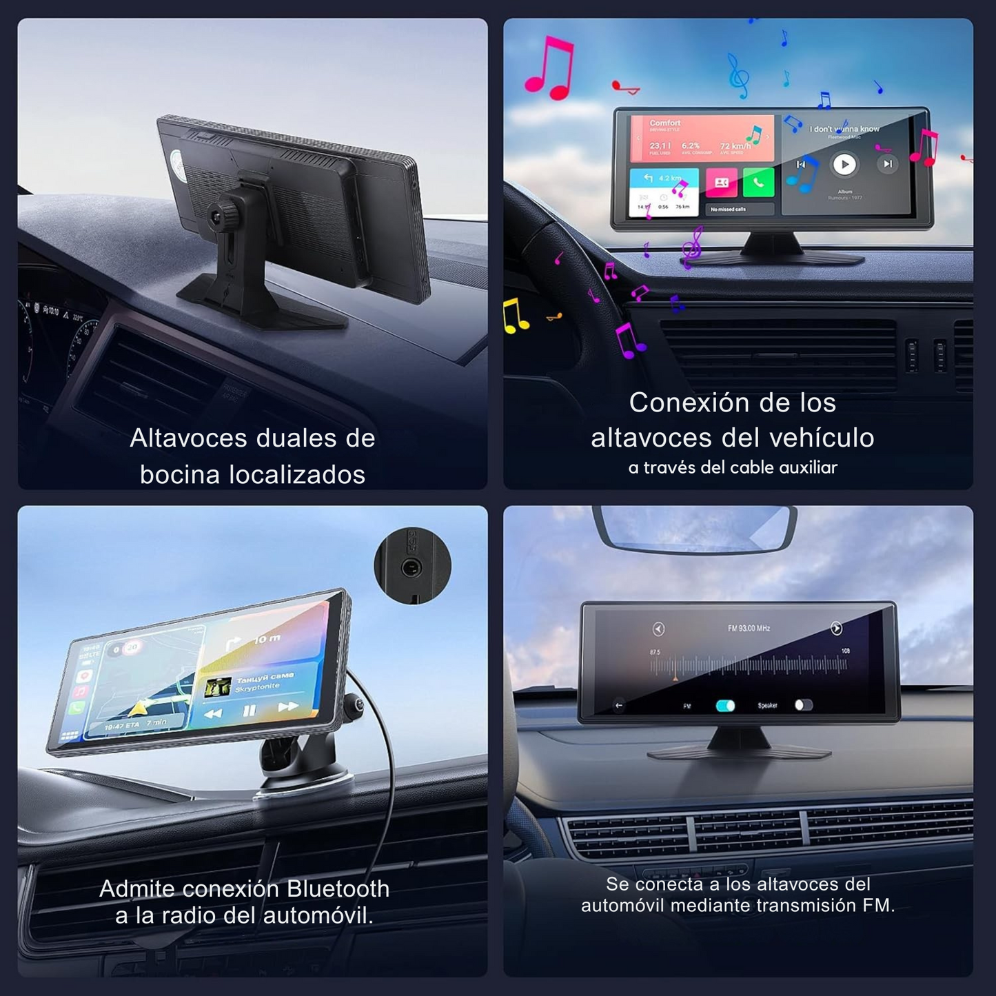 Radio Pantalla Táctil Portátil Vehiculos