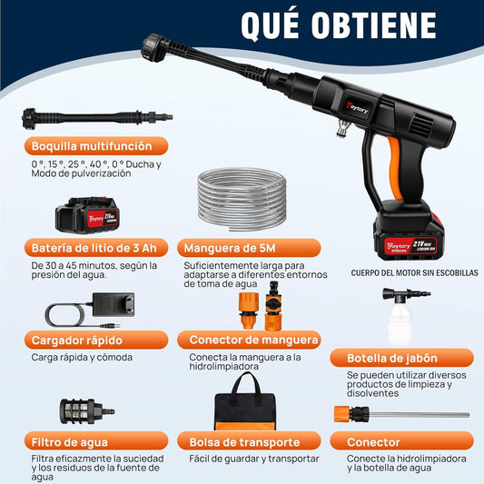 Hidro Lavadora Eléctrica Portatil  | Accesoriso Incluidos
