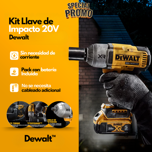 Pistola Neumática Percutor de Impacto Dewalt™️ [550Nm] a Batería